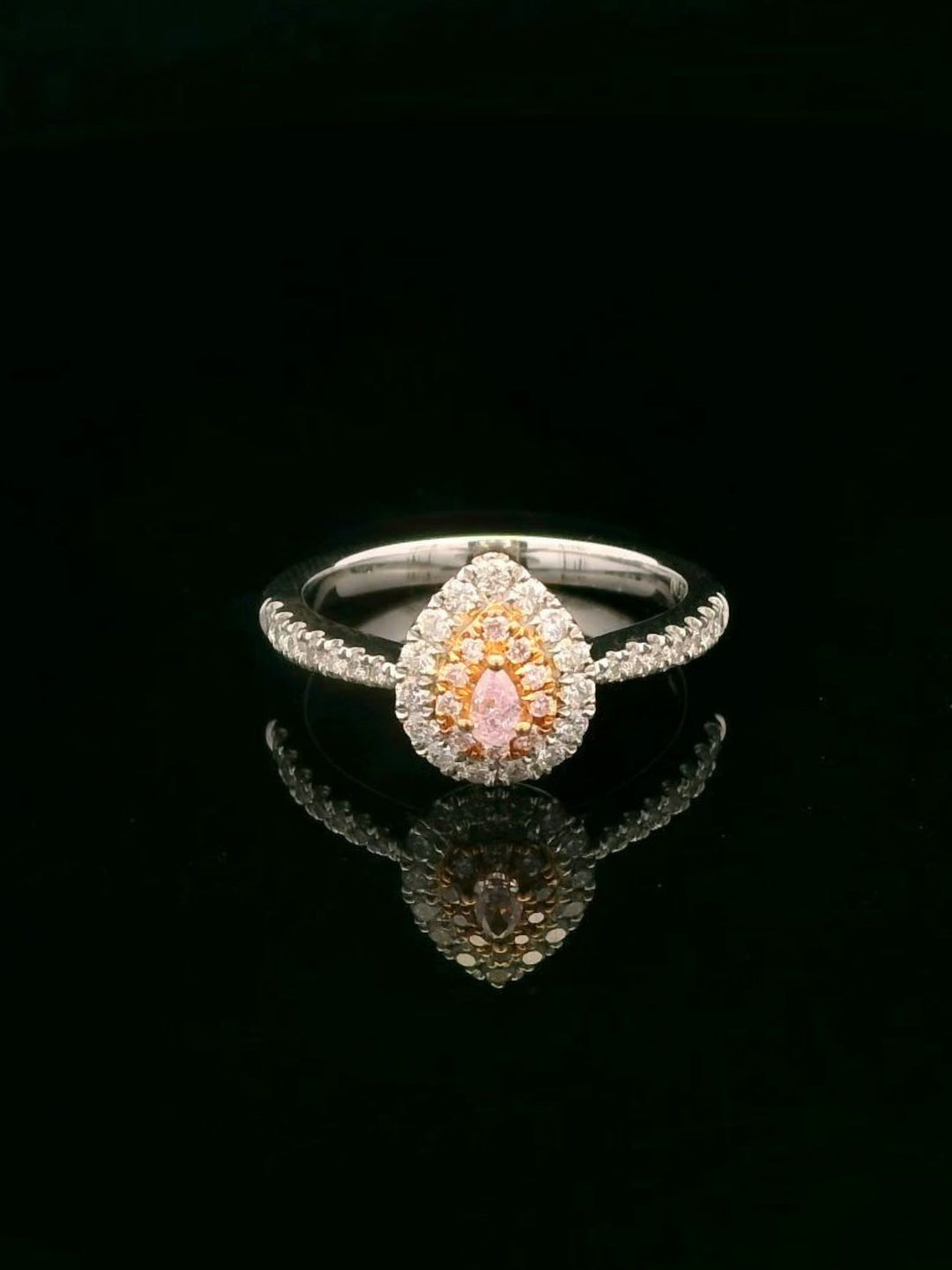 Pinkish Purple Diamond Ring - 18K Rose Gold & Platinum
