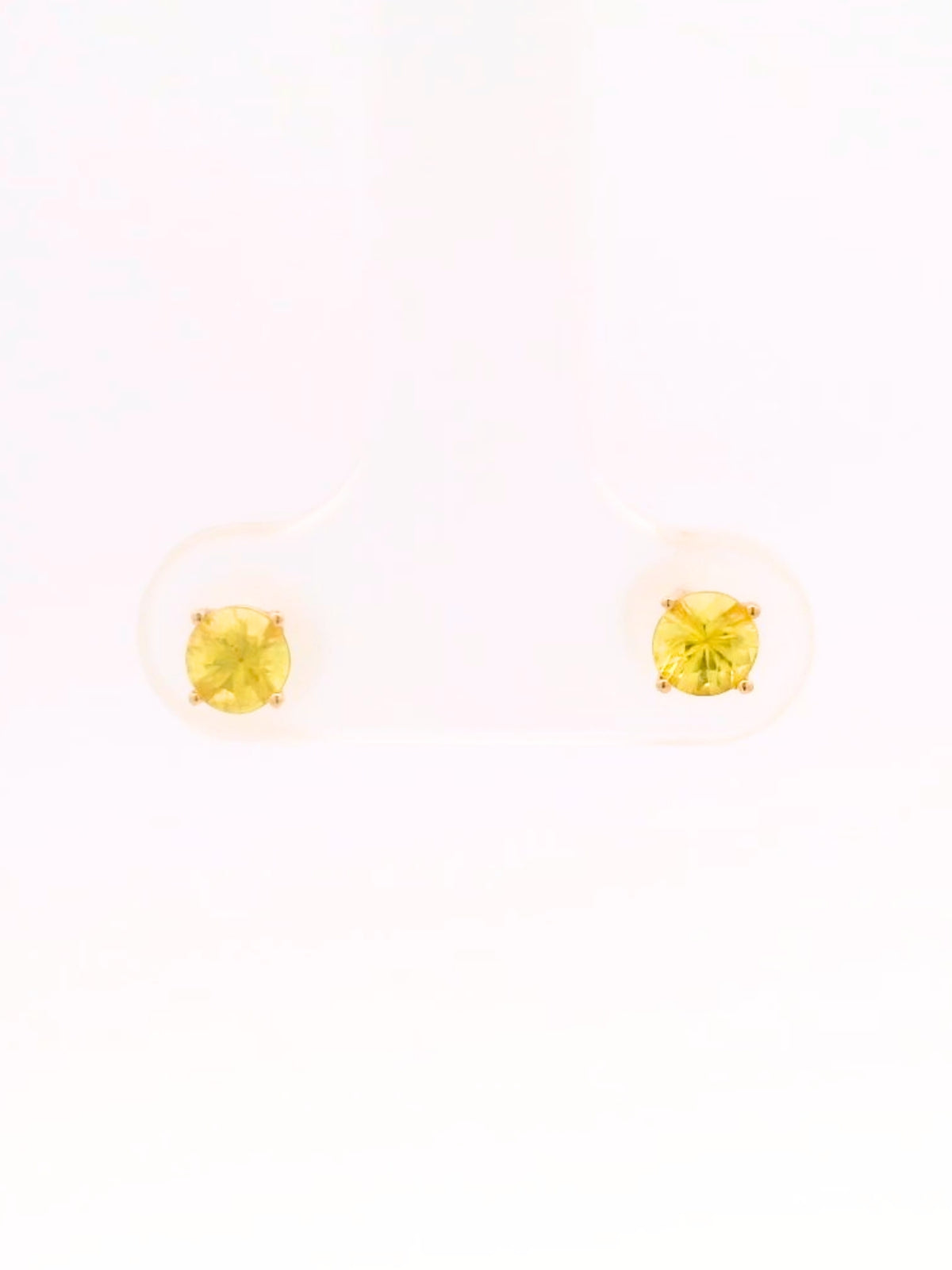 Yellow sapphire earrings ( 4 round prongs)