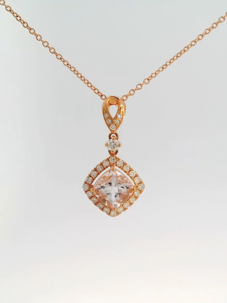 Morganite Diamond Necklace