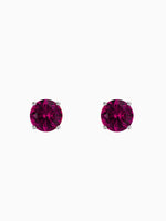 Load image into Gallery viewer, Lynn Earring (Rhodolite Garnet) - Rhodium Plated
