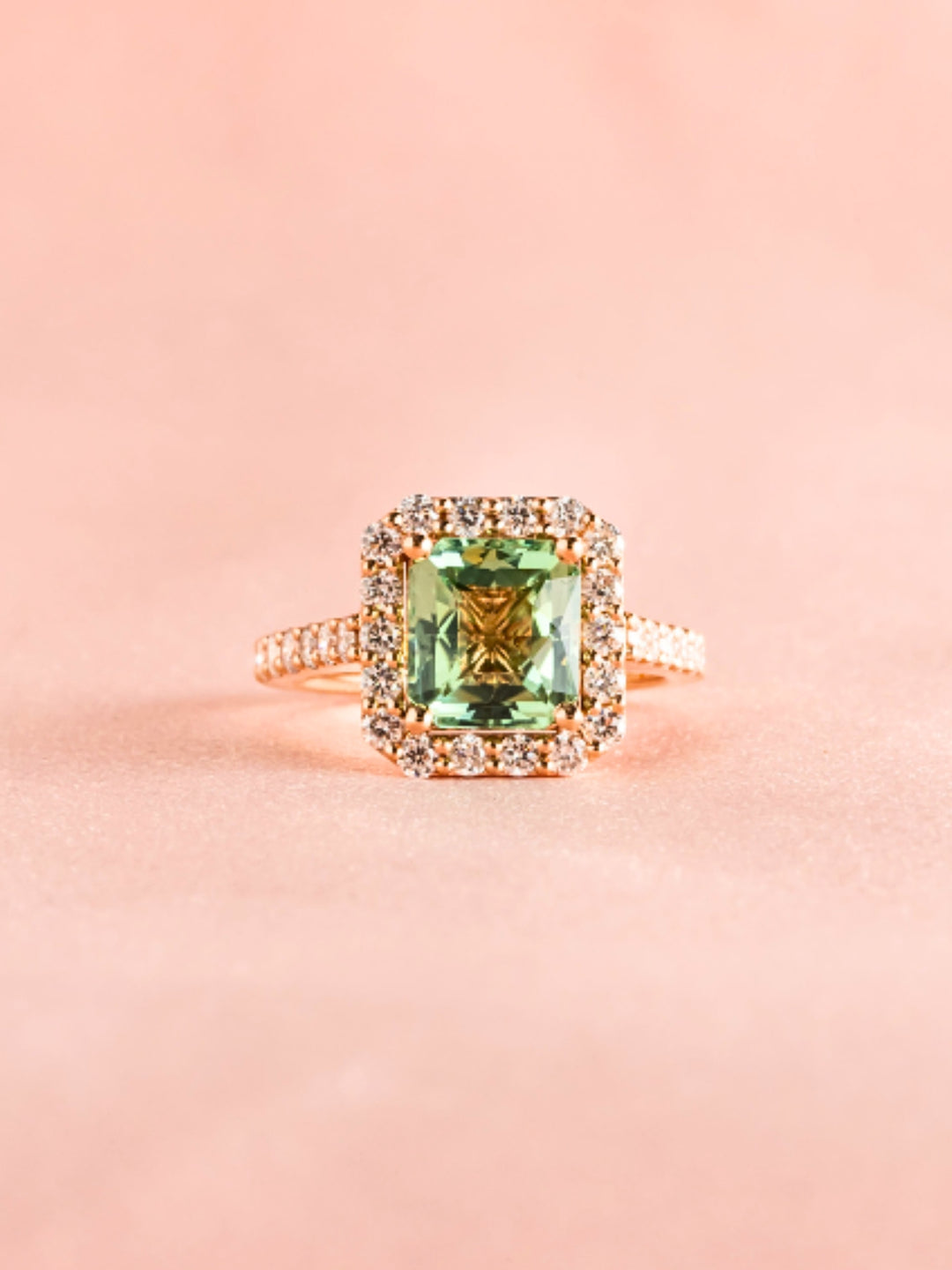 Sharon Ring - Mint Tourmaline - 18K Rose Gold