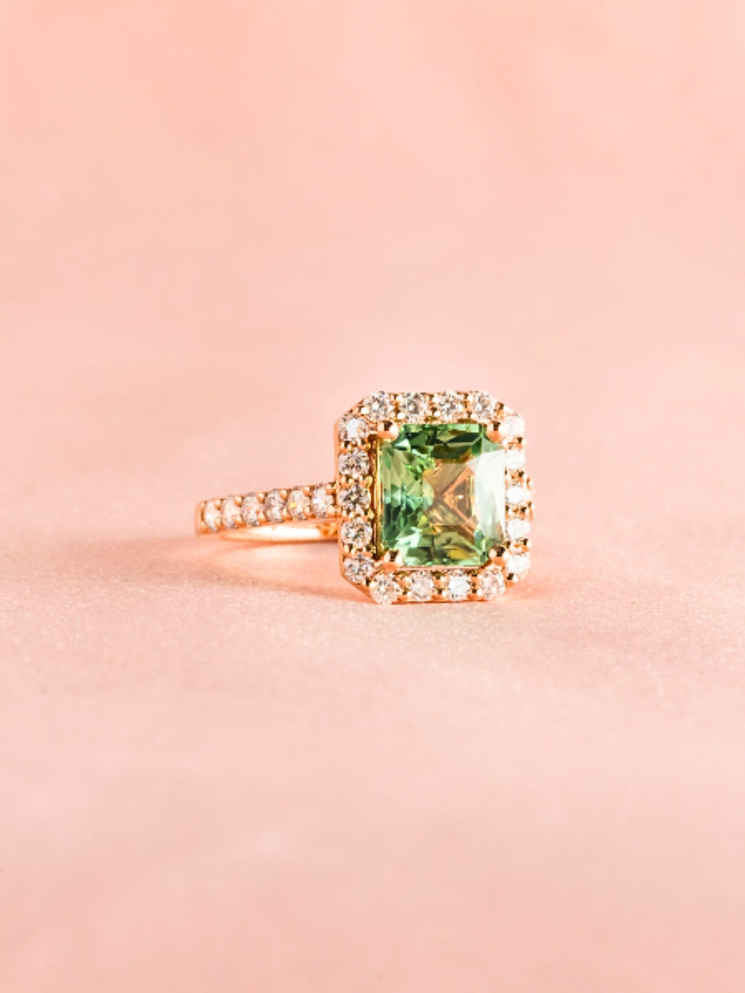 Sharon Ring - Mint Tourmaline - 18K Rose Gold