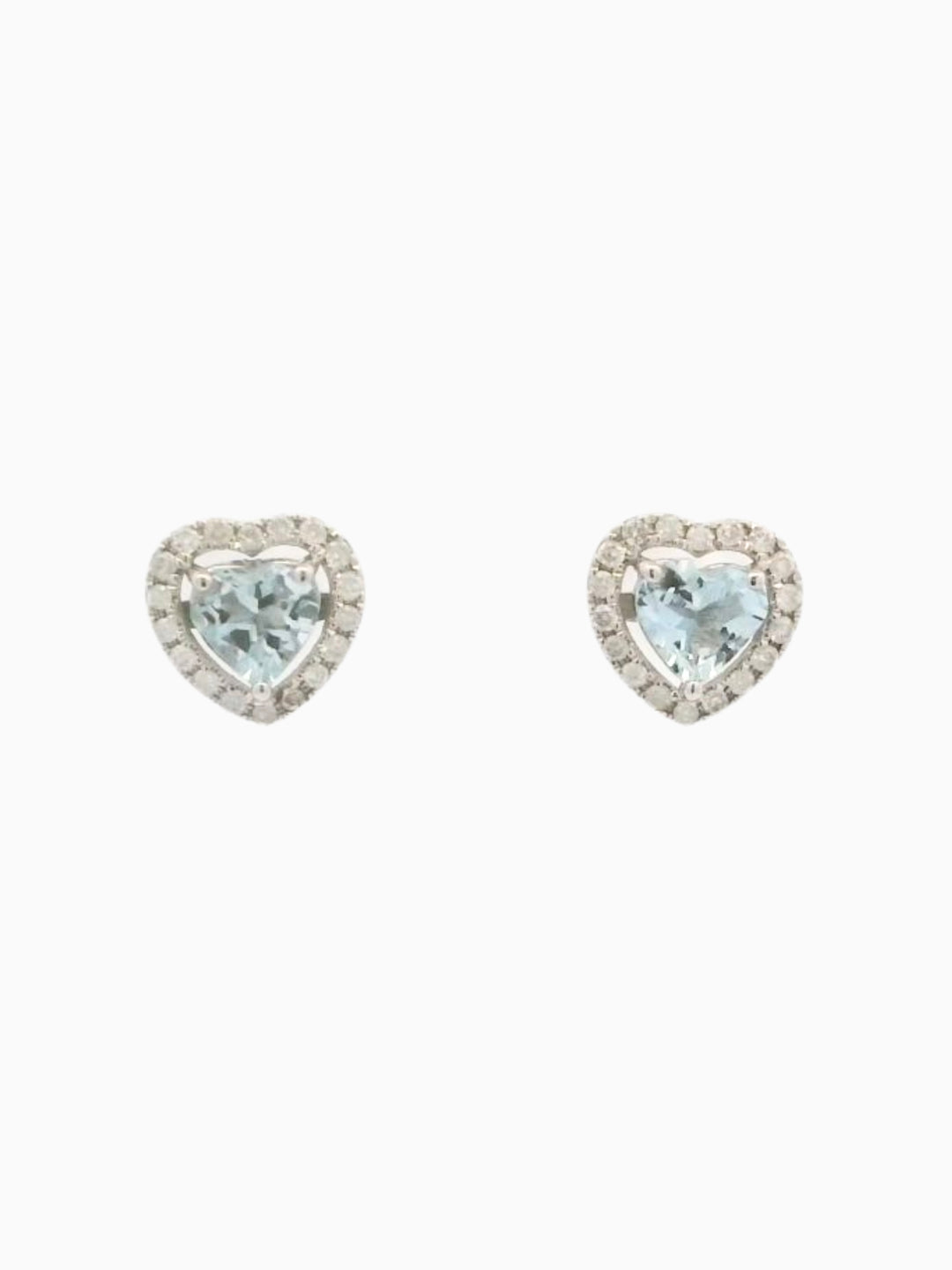Small Heart Aquamarine Earrings