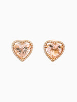 Load image into Gallery viewer, Heart Morganite Earrings
