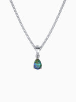 Load image into Gallery viewer, Laura Necklace (Labradorite) - Rhodium Plated
