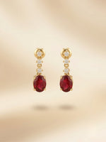 Load image into Gallery viewer, 18K Yellow Gold Dangling Ruby (Burma, Pigeon Blood)
