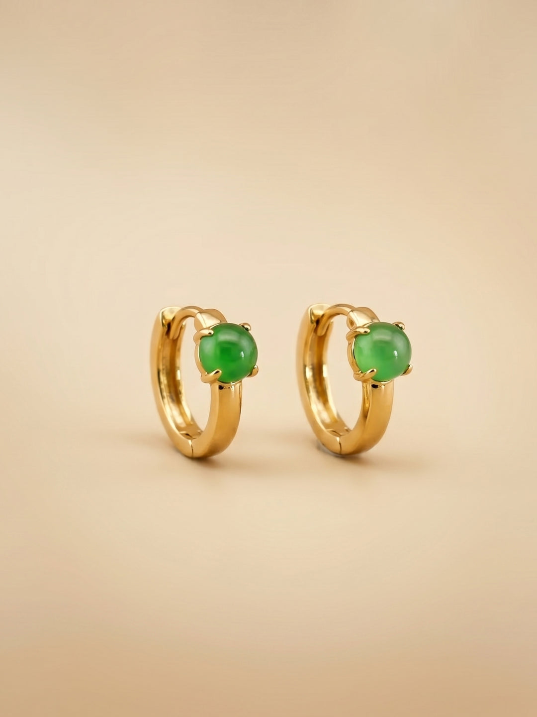 18K Yellow Gold Jadeite Earrings