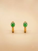 Load image into Gallery viewer, 18K Yellow Gold Jadeite Earrings
