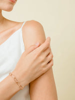 Load image into Gallery viewer, Mabel Link Thick Bracelet - Rose Gold Plated
