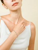 Load image into Gallery viewer, Mabel Link Thick Bracelet - Rhodium Plated
