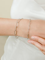 Load image into Gallery viewer, Mabel Link Thick Bracelet - Rhodium Plated
