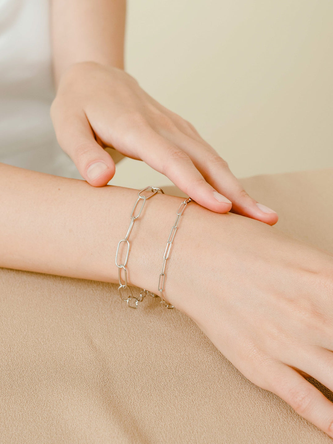 Mae Link Bracelet - Rhodium Plated