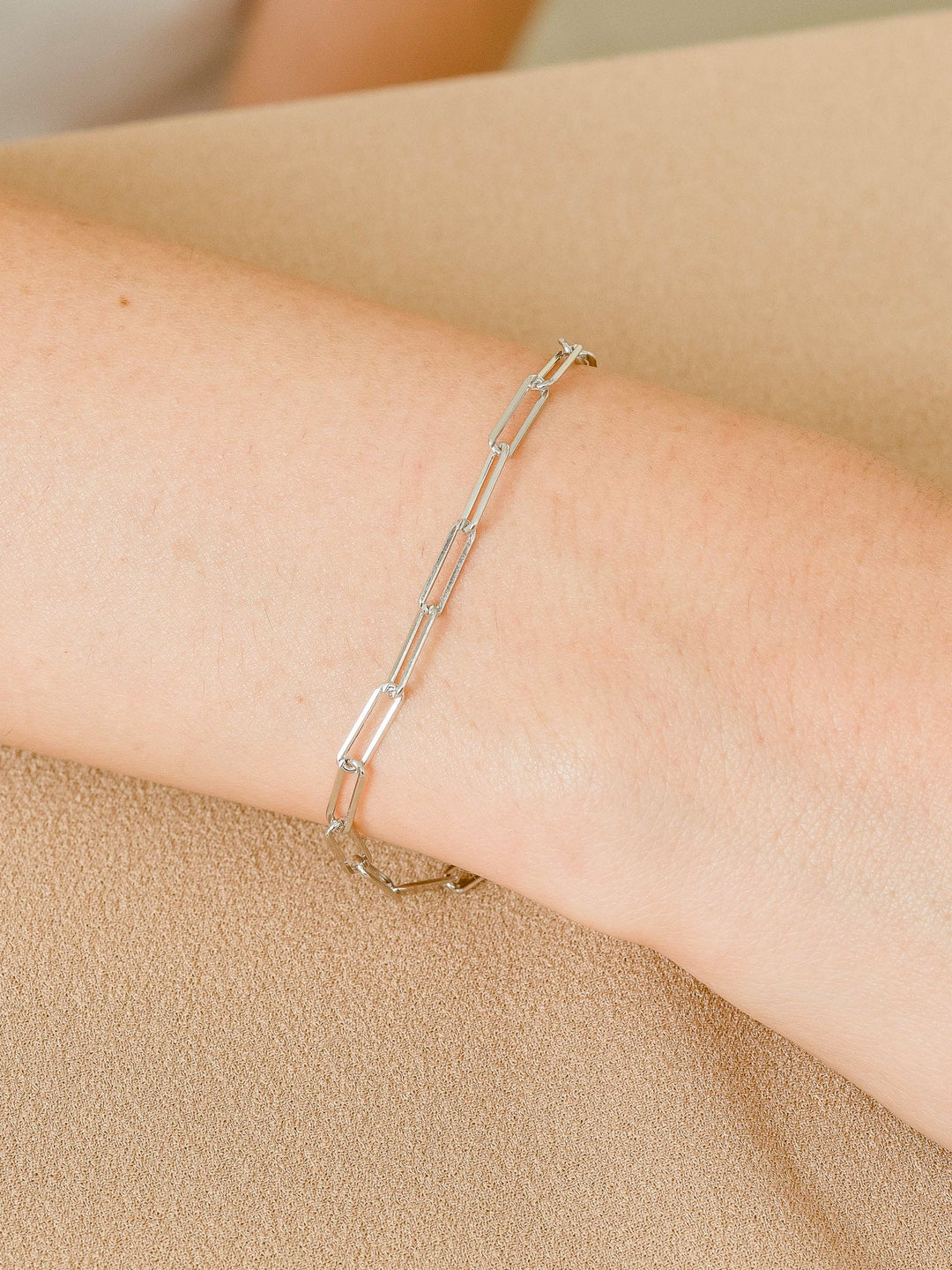 Mae Link Bracelet - Rhodium Plated