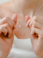 Load image into Gallery viewer, Laura Necklace (Rose Quartz) - Rhodium Plated
