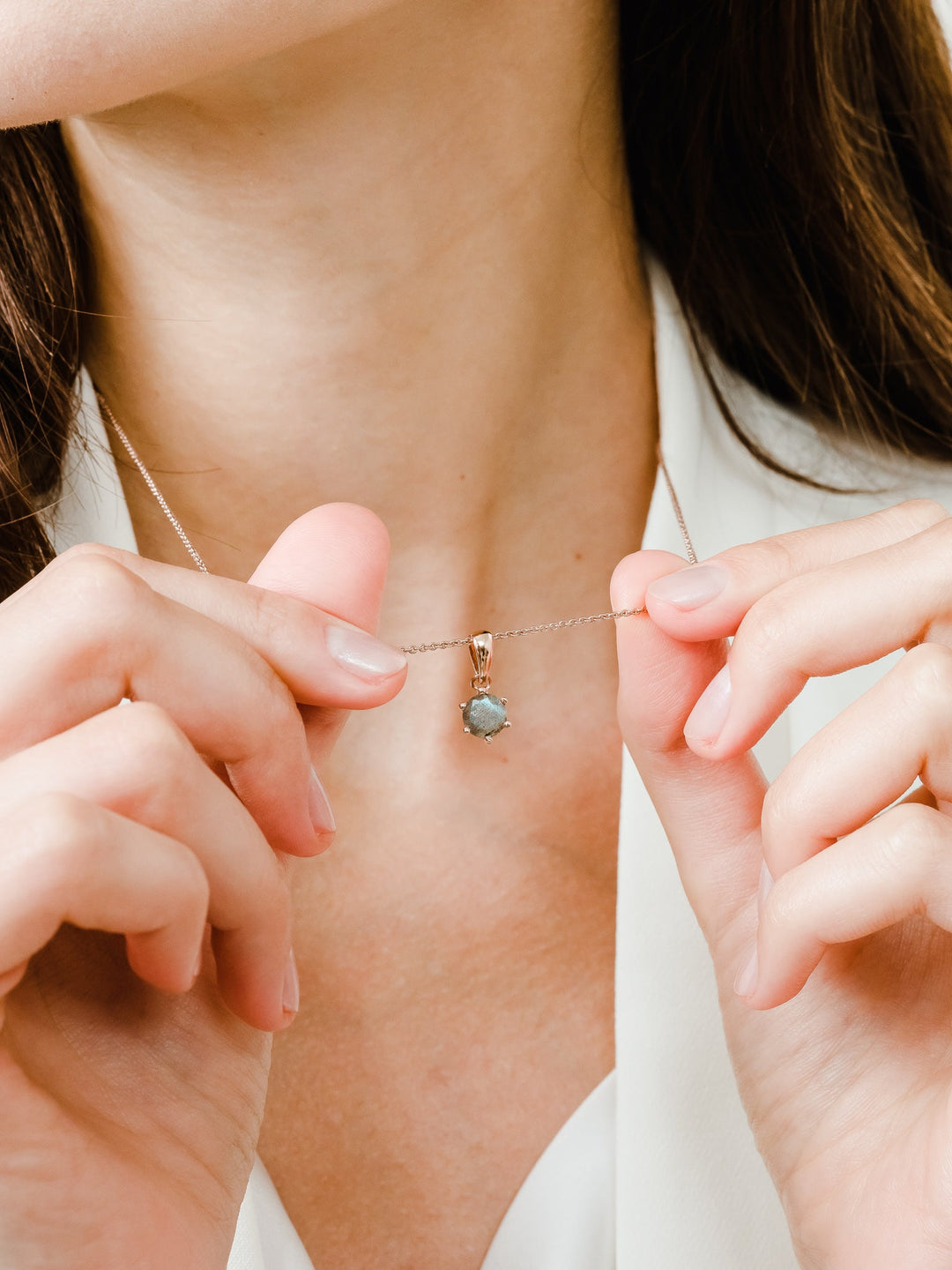 Bianca Necklace (Labradorite) - Rose Gold Plated