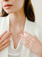 Load image into Gallery viewer, Bianca Necklace (Rose Quartz) - Rose Gold Plated
