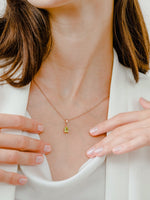 Load image into Gallery viewer, Laura Necklace (Peridot) - Rose Gold Plated
