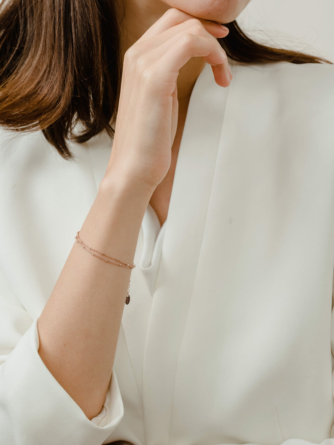 Mira Double Chain Bracelet - Rose Gold Plated