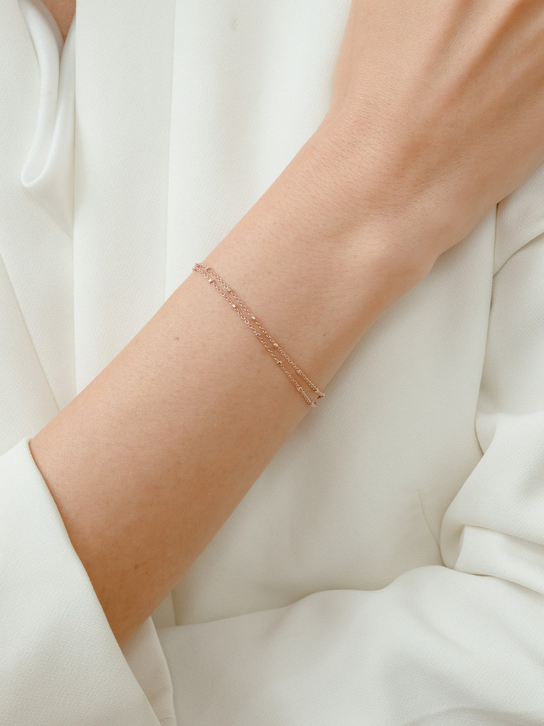 Mira Double Chain Bracelet - Rose Gold Plated