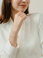 Load image into Gallery viewer, Mira Double Chain Bracelet - Rhodium Plated
