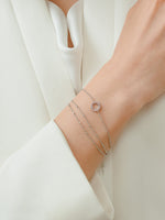 Load image into Gallery viewer, Mira Double Chain Bracelet - Rhodium Plated
