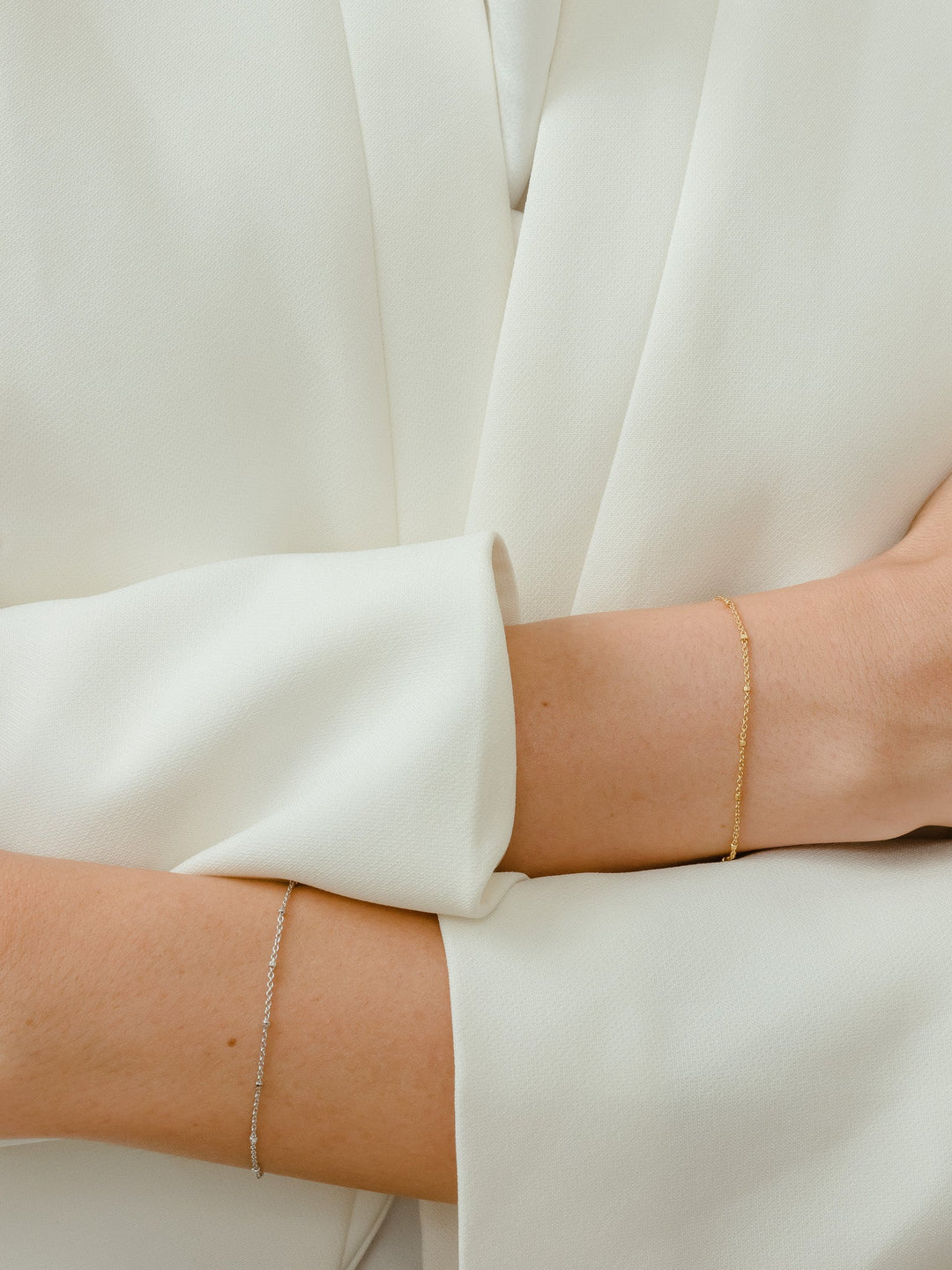Mira Chain Bracelet - Rhodium Plated