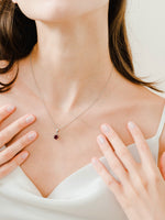 Load image into Gallery viewer, Bianca Necklace (Rhodolite Garnet) - Rhodium Plated
