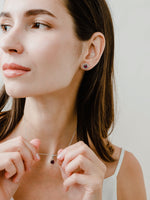 Load image into Gallery viewer, Lydia Earring (Rhodolite Garnet) - Rhodium Plated
