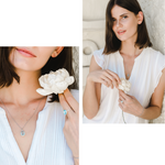 Load image into Gallery viewer, Laria Necklace (Sky Blue Topaz) - Rhodium Plated
