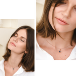 Load image into Gallery viewer, Bianca Necklace (London Blue Topaz) - Rose Gold Plated
