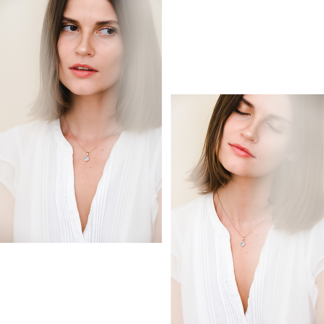 Leanne Necklace (Sky Blue Topaz) - Rose Gold Plated