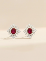 Load image into Gallery viewer, 0.45ct Ruby &amp; Diamond 18K White Gold Earrings
