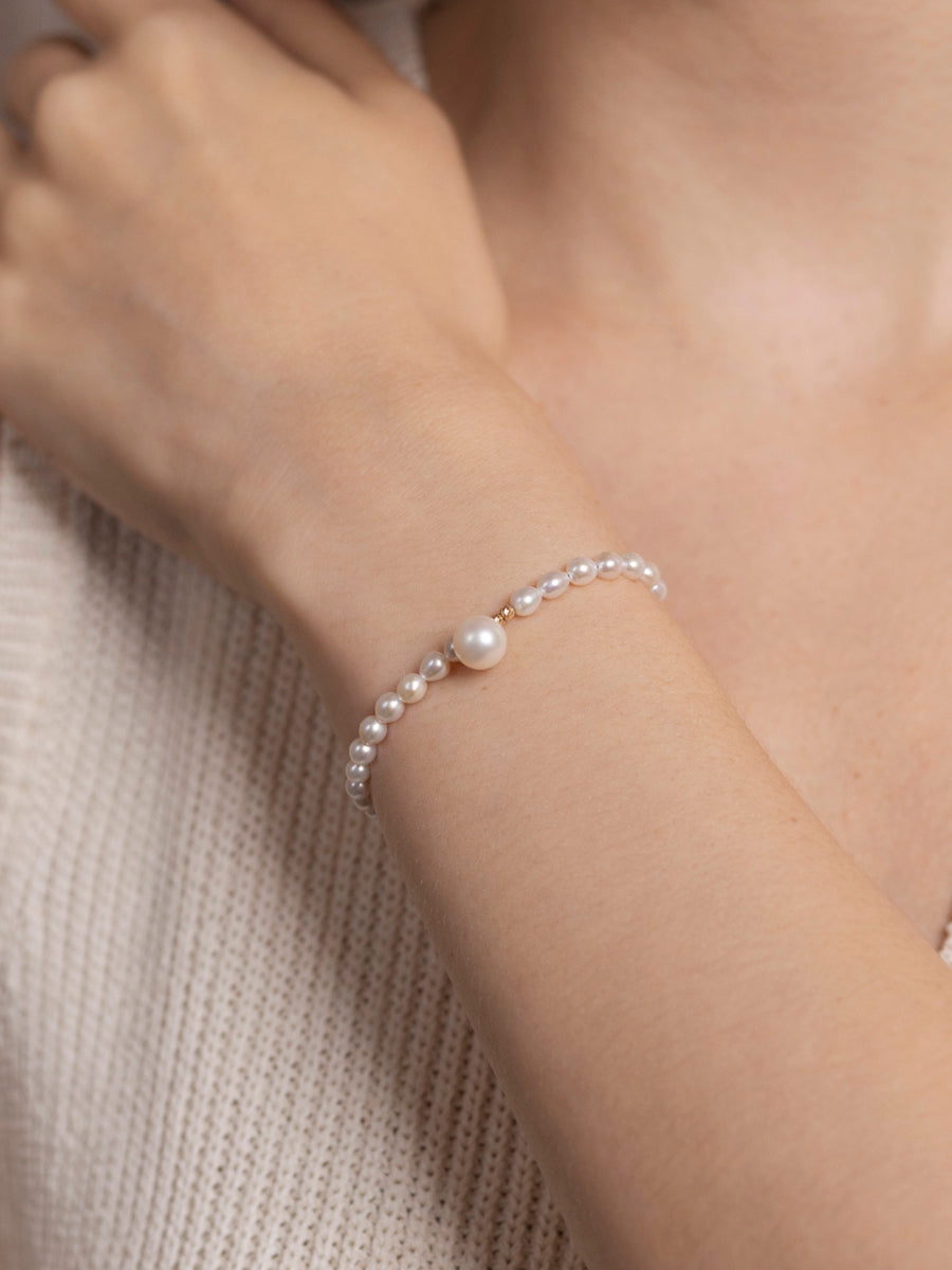 Freshwater Pearl 3.5-7mm - 18K Yellow Gold Bracelet