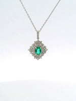 Load image into Gallery viewer, Emerald Big Design Platinum Necklace
