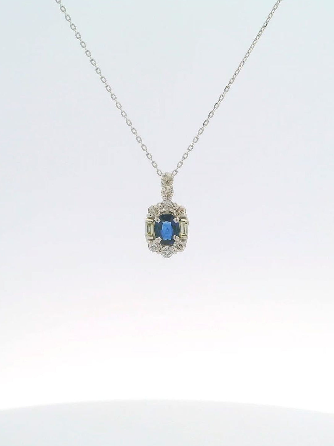 Blue Sapphire Platinum Necklace
