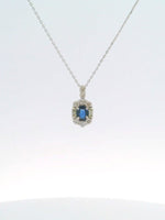 Load image into Gallery viewer, Blue Sapphire Platinum Necklace
