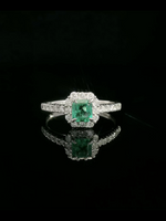 Load image into Gallery viewer, Leona Ring - Columbian Emerald - Platinum
