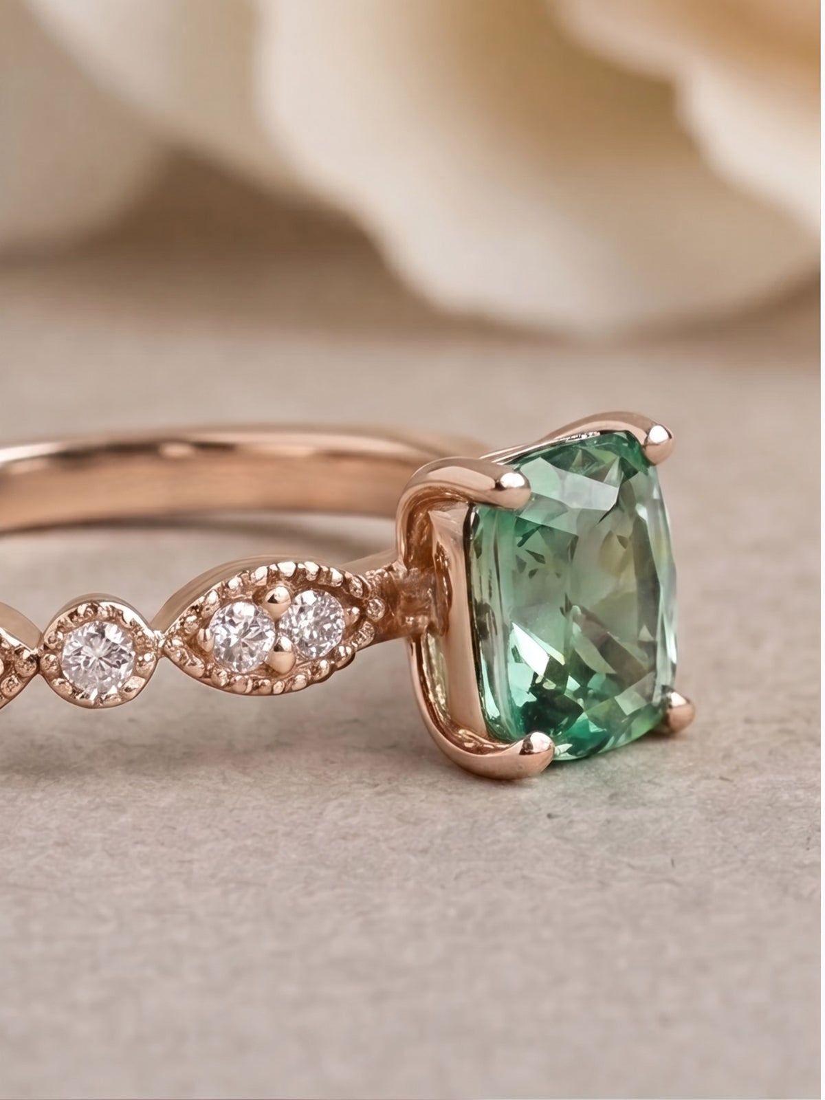 Veronica   mint tourmaline   14k rose gold