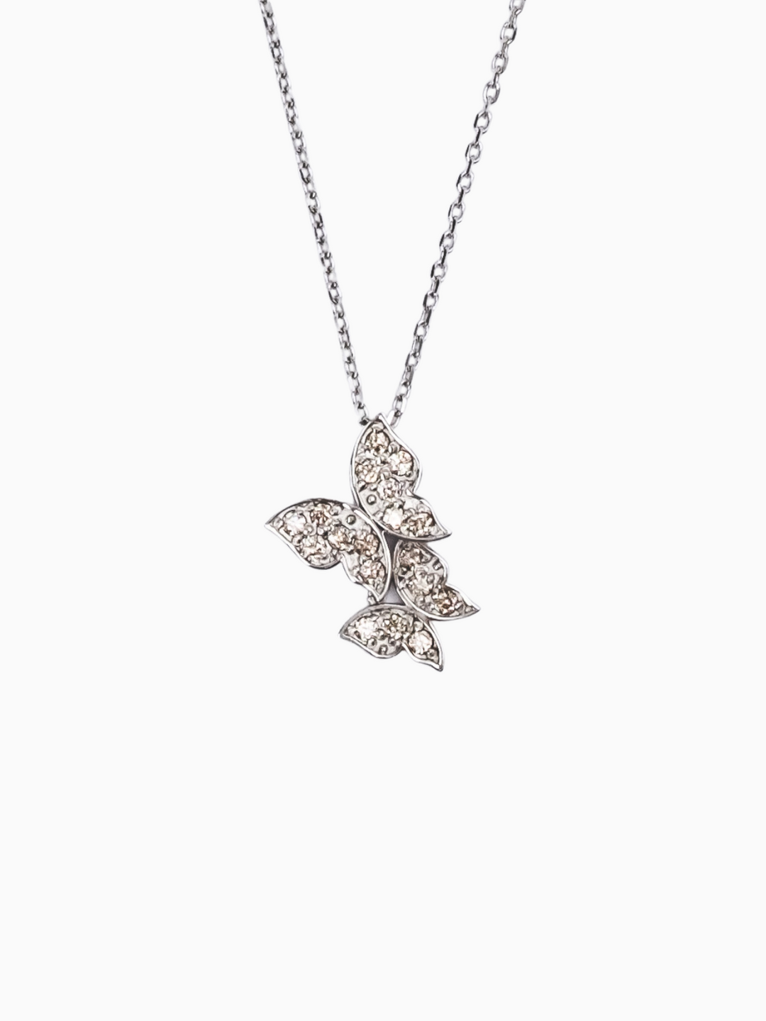Bethany Butterfly Diamond Necklace - 18K White Gold