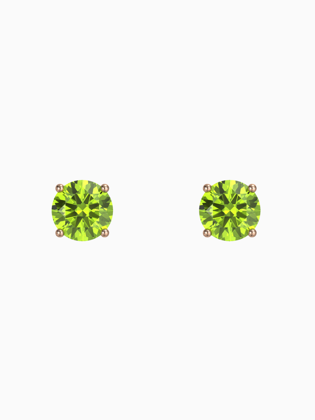 Lynn Earring (Peridot) - Rhodium Plated